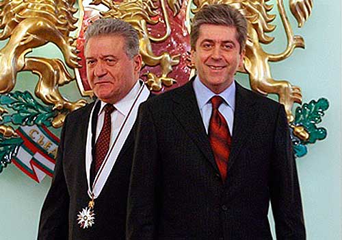 Резултат с изображение за „Георги Първанов с вицепрезидент Ангел Марин.“"