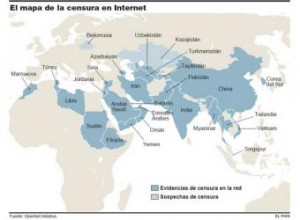 Тъмно синьо- страни наложили цензура в Интернет.