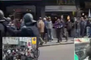 Масов бой между полиция и протестиращи